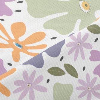 Abstract Eyes Colored Floral Piqué