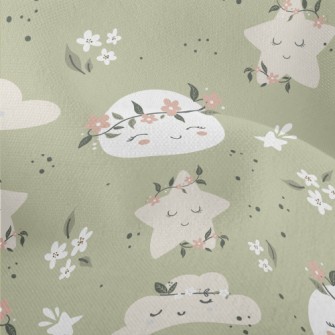 Gentle Moon And Clouds Wearing Lightweight Performance Linen