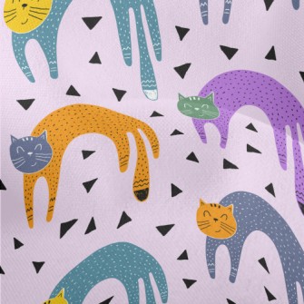 Abstract Colorful Cat Lightweight Performance Linen
