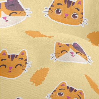 Cute Orange Cat Lightweight Performance Linen