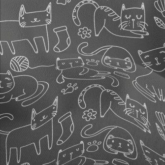 Simple White Line Cat Lightweight Performance Linen