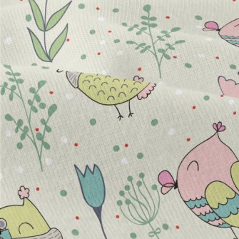 Colorful Owls And Flowers Modern Jersey