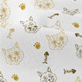 Expressive Cat And Fish Bones Modern Jersey