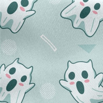 Screaming Scary Cute Ghost Jersey Backed Fleece