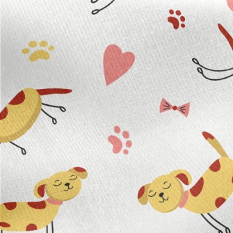 Puppy Running Leisurely Jersey Backed Fleece