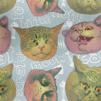 Realistic Cat Head Jersey Backed Fleece