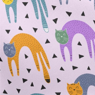 Abstract Colorful Cat Pongee
