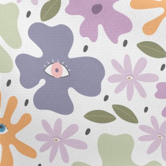 Abstract Eyes Colored Floral Pongee