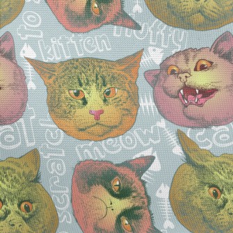 Realistic Cat Head Pongee