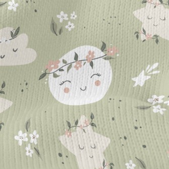 Gentle Moon And Clouds Wearing Stretch Jersey