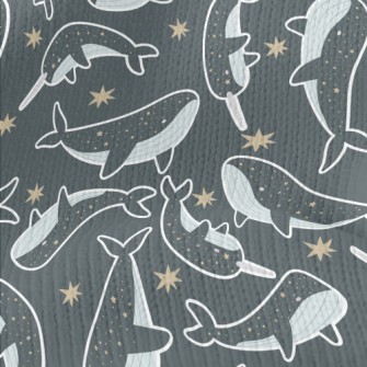 Star Pattern Whale Stretch Jersey