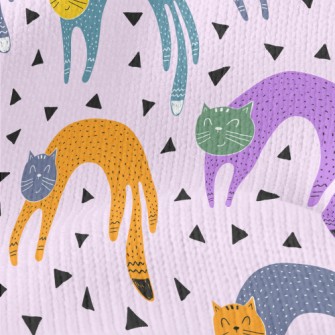 Abstract Colorful Cat Stretch Jersey