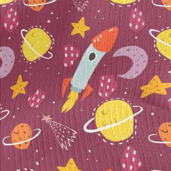 Doodle Rocket And Planet Unive Stretch Jersey