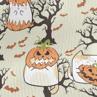 Pumpkin Cat And Tree Bat Stretch Jersey