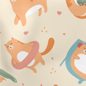 Daily Life Color Cat Lightweight Cotton Poplin