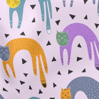 Abstract Colorful Cat Lightweight Cotton Poplin