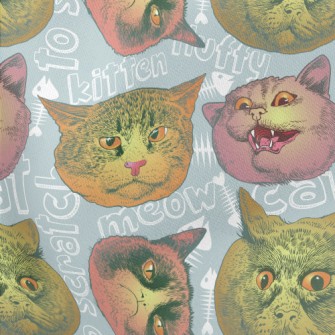 Realistic Cat Head Lightweight Cotton Poplin