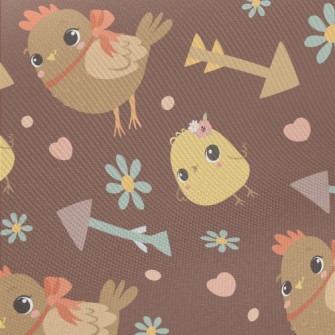 Cute And Warm Chicken Family Midweight Cotton Poplin