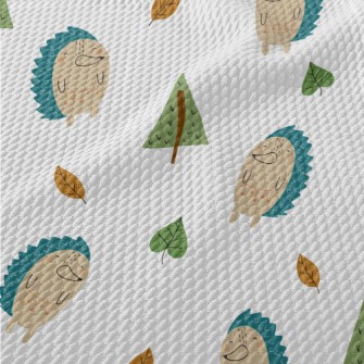 Cute Forest Hedgehog Birdseye Piqué