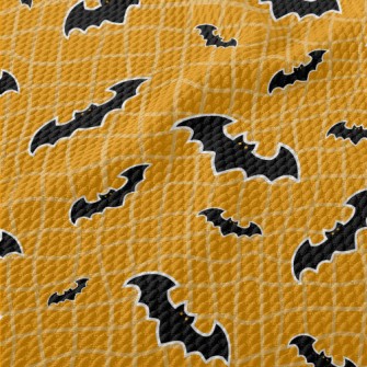 Black Bat And Twisted Grid Birdseye Piqué