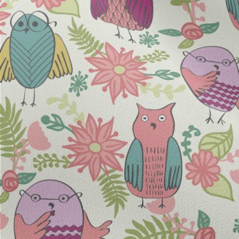 Children&#39;s Cute Owl And Fl Chiffon