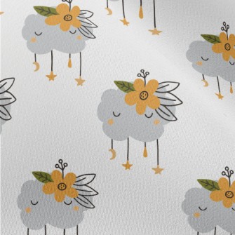 Clouds Wearing Orange Flowers Chiffon
