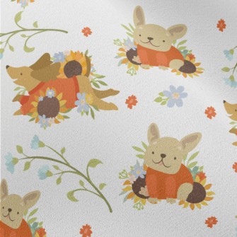 Dog In Sweater With Flowers Chiffon