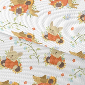 Dog In Sweater With Flowers Waterproof Oxford