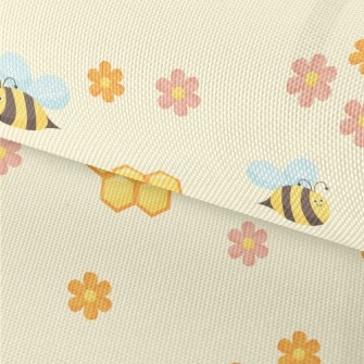 Cute Bees And Honeycomb Flower Waterproof Oxford
