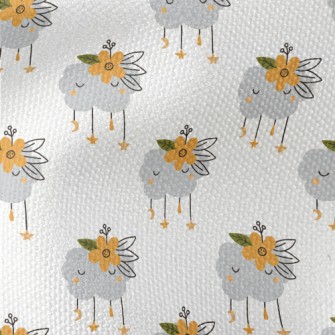 Clouds Wearing Orange Flowers Waterproof Canvas