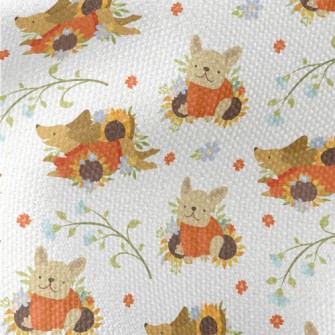 Dog In Sweater With Flowers Waterproof Canvas