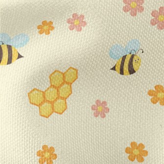 Cute Bees And Honeycomb Flower Waterproof Canvas