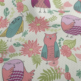 Children&#39;s Cute Owl And Fl Athletic Mesh Flat Back