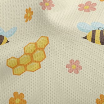 Cute Bees And Honeycomb Flower Athletic Mesh Flat Back