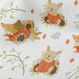 Dog In Sweater With Flowers Terry