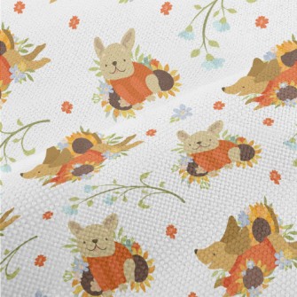 Dog In Sweater With Flowers Performance Linen