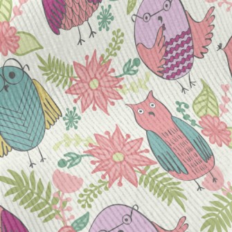 Children&#39;s Cute Owl And Fl Standard Corduroy