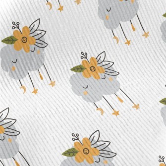 Clouds Wearing Orange Flowers Standard Corduroy