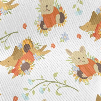 Dog In Sweater With Flowers Standard Corduroy