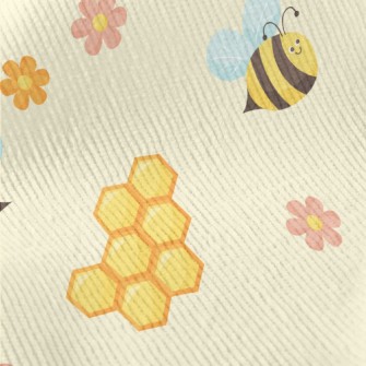 Cute Bees And Honeycomb Flower Standard Corduroy