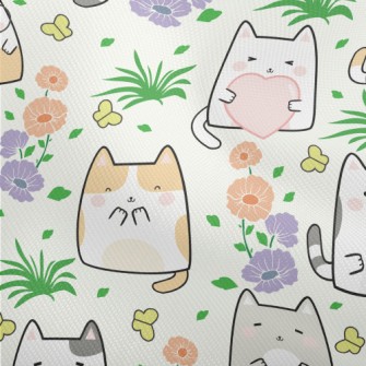 Cute Cat In The Flower Garden Dobby