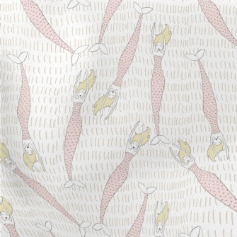 Pink Happy Mermaid Stretch Ponte