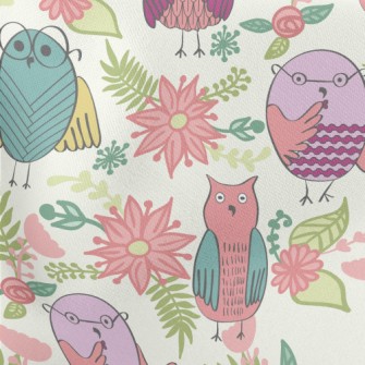 Children&#39;s Cute Owl And Fl Stretch Ponte