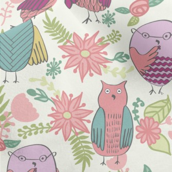Children&#39;s Cute Owl And Fl Micro Fleece