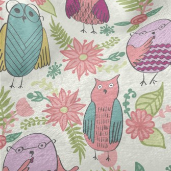 Children&#39;s Cute Owl And Fl Minky
