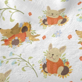 Dog In Sweater With Flowers Minky