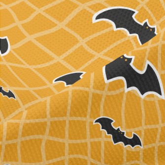 Black Bat And Twisted Grid Piqué