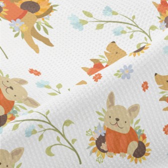 Dog In Sweater With Flowers Piqué