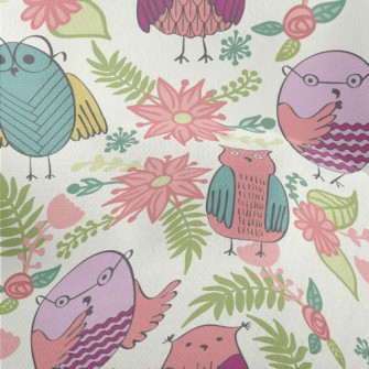 Children&#39;s Cute Owl And Fl Lightweight Performance Linen