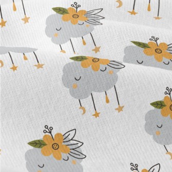 Clouds Wearing Orange Flowers Modern Jersey